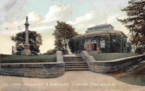 Birchard Library Soldier Monument Fremont Ohio 1909 postcard