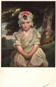 VINTAGE POSTCARD PORTRAIT OF GEORGIANA ELLIOTT BY SIR JOSHUA REYNOLDS MAILED '52