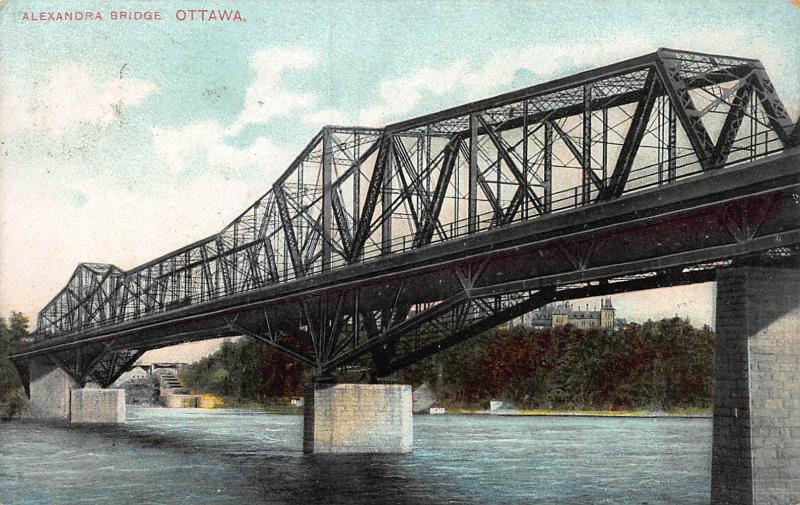 Alexandra Bridge, Ottawa, Ontario, Canada, Early  Postcard, Used