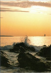 Ram Island Light off Portland Head Maine postcard