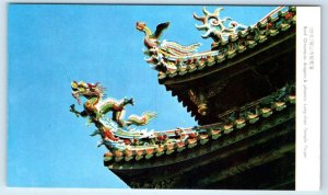 Roof Ornaments dragons &pheonix Lung Shan Temple TAIPEI TAIWAN Postcard