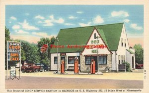 MN, Minneapolis, Minnesota, Glencoe Co-Op Oil Gas Station, Curteich No 2B-H1184