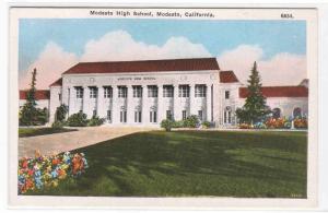 Modesto High School Modesto California 1920c postcard