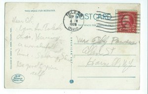 Postcard Ore Boat On Maumee Bay Toledo Ohio 1926 VPC01.