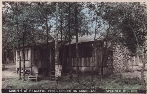 Wisconsin RPPC Real Photo Postcard - Pines Resort on Dunn Lake - Spooner