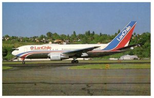 Lan Chile Boeing B 767 216 at Seattle boeing Field 1986 Airplane Postcard