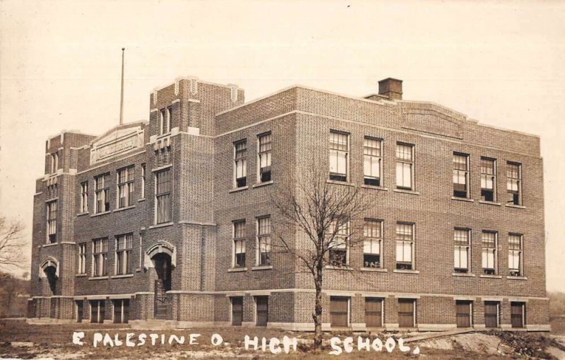 East Palestine Ohio High School Real Photo Vintage Postcard AA12978