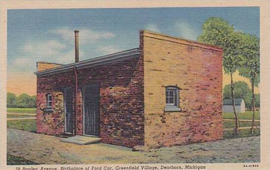 Michigan Dearborn Bagley Avenue Birthplace Of Ford Car Greenfield Village