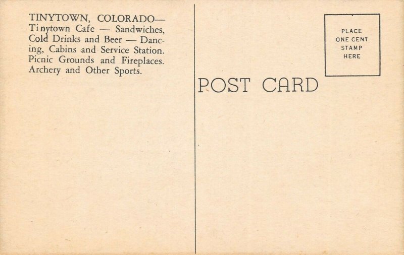 LPS99 Tiny Town Colorado Cafe Miniature Train Rides Postcard