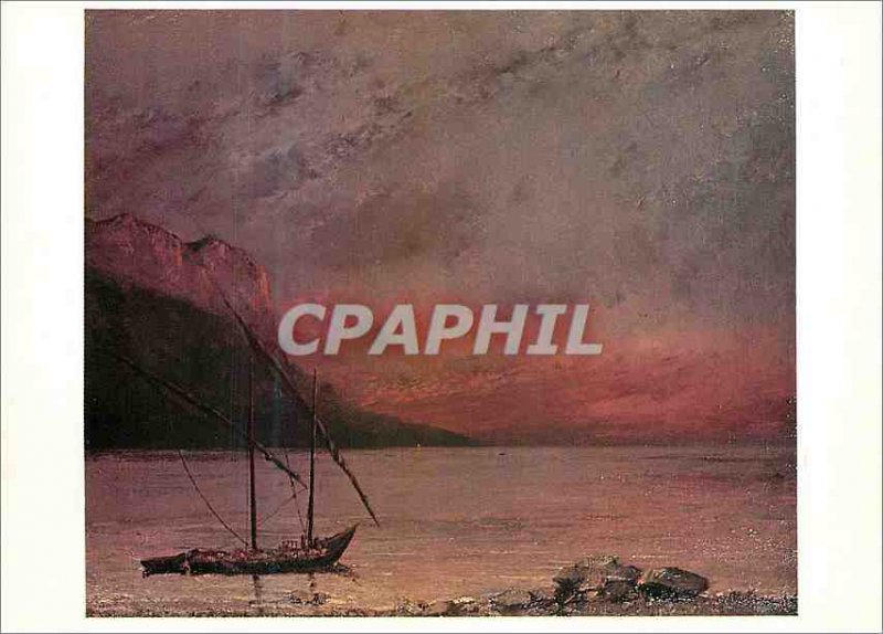 Modern Postcard Paris Grand Palais Gustave Courbet (1819 1877) Sunset on Lake...