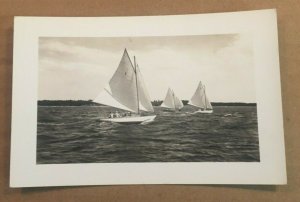 VINTAGE UNUSED POSTCARD - YACHTS RACING AT MT. DESERT ISLAND, MAINE