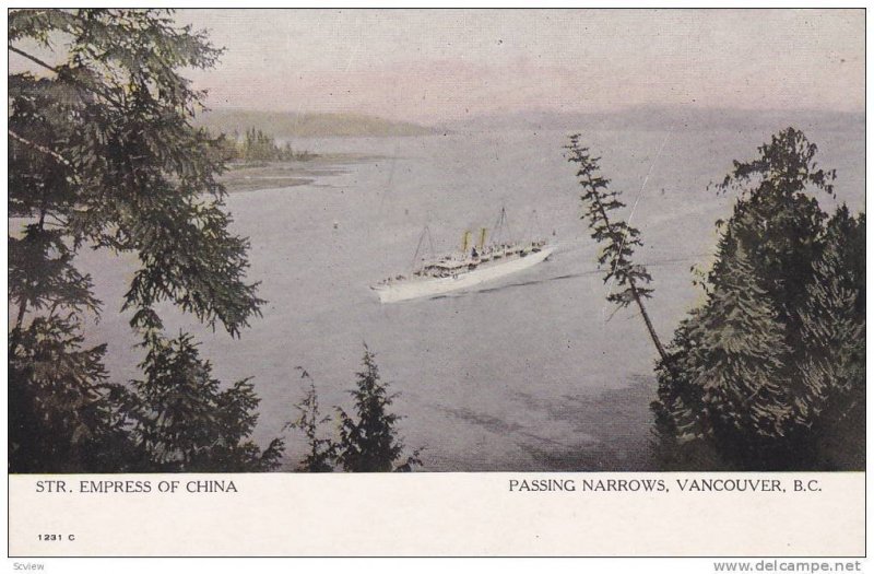 Steamer EMPRESS of CHINA , Passing Narrows , VANCOUVER , B.C. , Canada , 00...