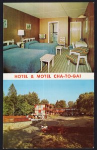 (2) Quebec STE. ADELE EN HAUT Hotel & Motel Cha-To-Gai - Chrome 1950s-1970s