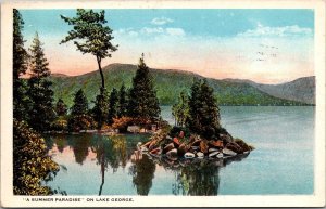 A Summer Paradise on Lake George c1924 Vintage Postcard Q61