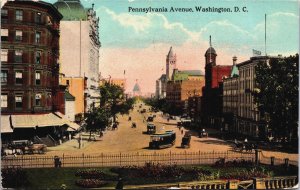 USA Pennsylvania Avenue Washington DC Vintage Postcard C032