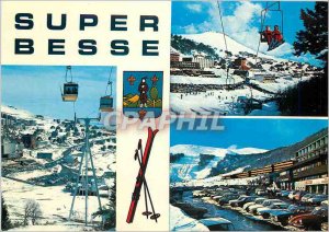 Modern Postcard Winter sports in Auvergne Super Besse