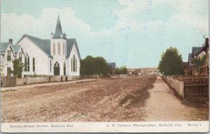 Medicine Hat Alberta Toronto Street c1907 A.W. Gelston Series 1 Postcard E93