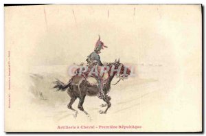 Old Postcard Army Artillery horse Premiere republic