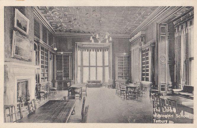 The Library Westonbirt School Tetbury Gloucester Old Postcard