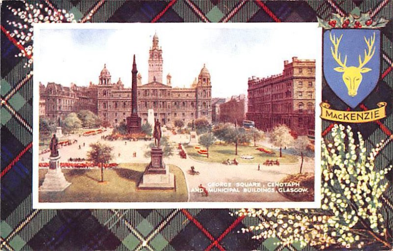 George Square, Cenotaph and Municipal Buildings Glasgow Scotland, UK Unused 