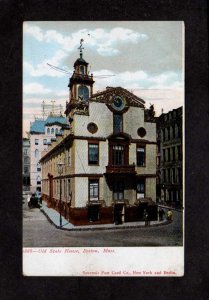 MA Old State House Glitter Boston Massachusetts Postcard UDB US Vintage Mass