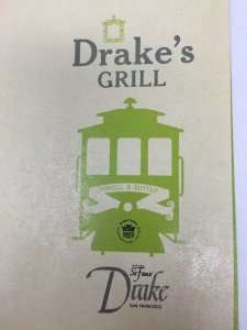 Drake's Grill 1963 Sir Francis Drake Hotel Menu San Francisco Cable Car 