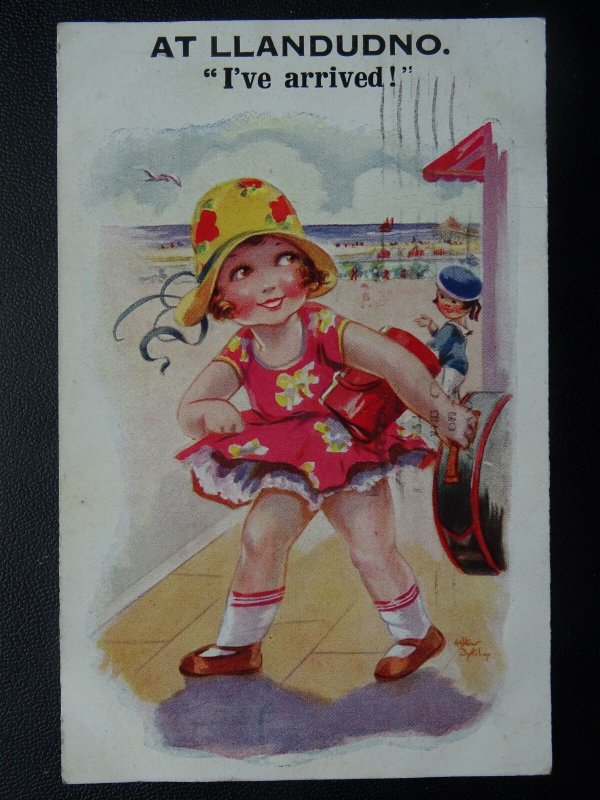 Greeting AT LLANDUDNO - IVE ARRIVED c1931 Postcard by Inter Art Co.