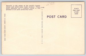 Amarillo Texas~Worlds Largest Grain Elevator~Burrus Panhandle~Air View~1950s PC