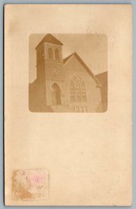 Postcard RPPC c1913 Buffalo New York? View of Baptist Chuch CDS Machine Cancel