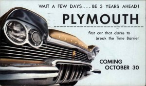 1956 Plymouth 301 V-8 Engine Classic Car Ad Advertising Vintage Postcard