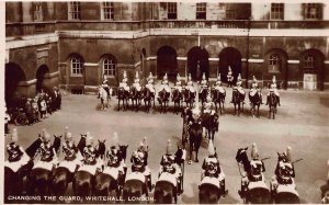 Changing The Guard, Whitehall, London, England, Early Real Photo Postcard