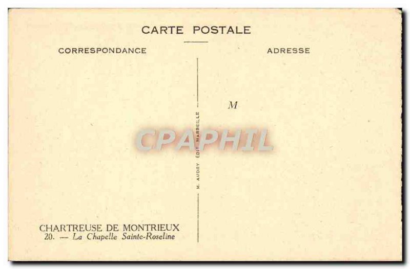 Old Postcard Chartreuse Montrieux De La Chapelle Sainte Roseline