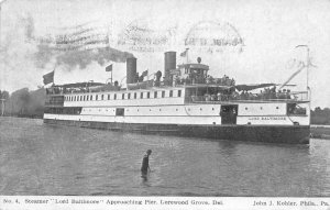 Lorewood Grove Delaware Steamer Lord Baltimore Vintage Postcard AA101250