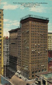 USA North American Real Estate Trust Buildings Broad Philadelphia Postcard 07.98