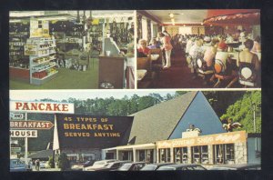 PIGEON FORGE TENNESSEE PANCAKE & BREAKFAST HOUSE RESTAURANT OLD CARS POSTCARD