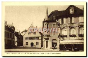 Postcard Munster Old City Hall and the Stork Hotel