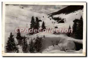 Postcard Old La Clusaz Snow Fields In Merdassier