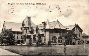 Vtg Ames Iowa IA State College Margaret Hall 1909 Antique Postcard