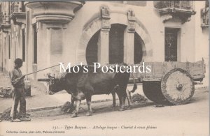 Occupations Postcard-Farming, Attelage Basque, Chariot a Roues Pleines RS40296