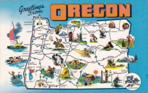 Greetings From Oregon With Map