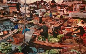 Thailand, Bangkok, Wad Sai Floating Market Scenery, Soma Nimit No. 87