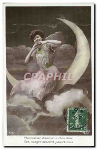 Old Postcard Fantaisie Moon