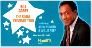 HARRAH'S RENO, Nevada NV ~ BILL COSBY 1983  Advertising 8x 4 Postcard