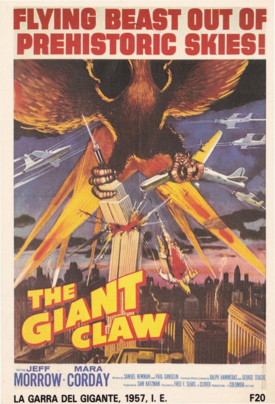 The Giant Claw La Garra Del Gigante Killer Bird Italy Poster Film Postcard