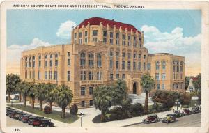 C27/ Phoenix Arizona Az Postcard c1910 Maricopa County Court House City Hall