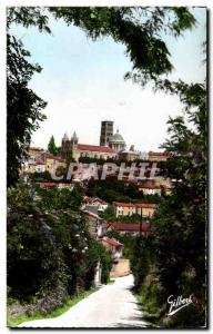 Angouleme Old Postcard View of St. Peter neighborhood and cathedral