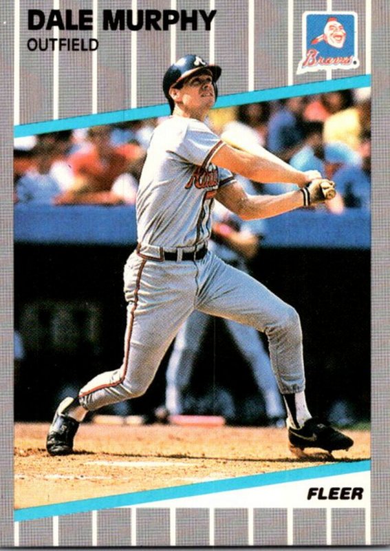 1989 Fleer Baseball Card Dale Murphy Outfield Atlanta Braves sun0667