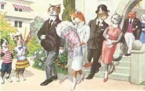 \After Christening the Baby\ Mainzer Dressed Cats PC #4939