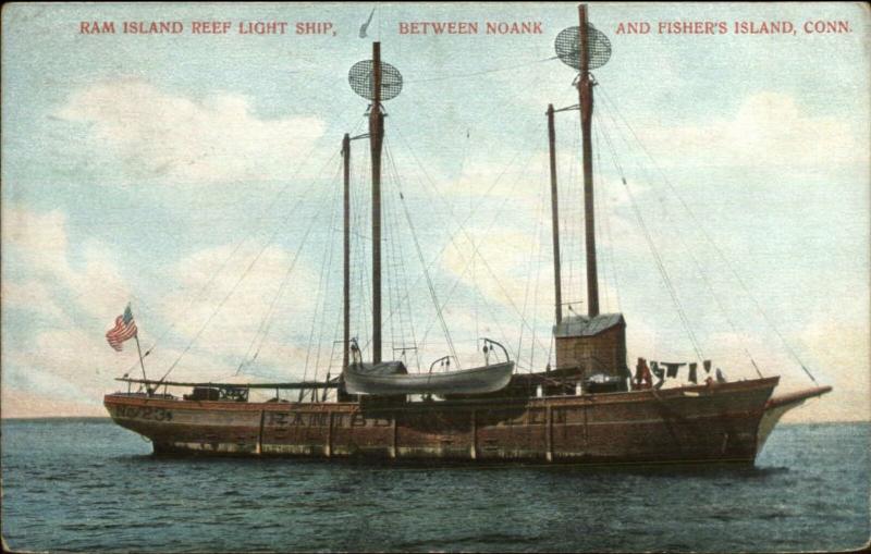 Lightship Lighthouse Ram Island Reef Light Ship Noank Fisher's Island CT PC