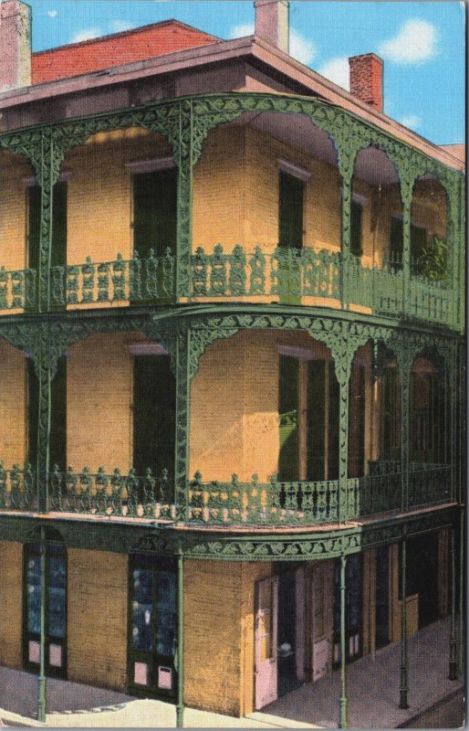 Famous Lace Grillwork Corner St Peter and Royal New Orleans Louisiana Linen C299